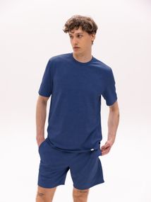 Піжама чоловіча синя футболка та шорти, 2XL