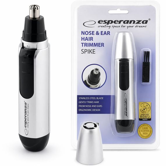 Триммер для носа и ушей Esperanza EBG004S Spike на батарейке компактный серебристый | Зображення 5