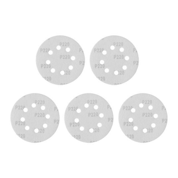 Круг шлифовальный на липучке Intertool - 125 мм × Р220 с отверстиями (5 шт.) (BT-0590) | Зображення 1