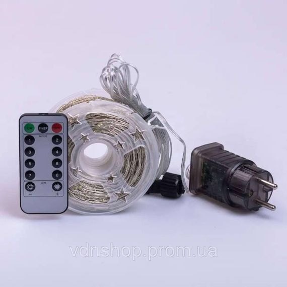 Гірлянда роса на пульті 100 метрів на 1000 led світлодіодів крапля на білому дроті біла 1000L100MWW | Зображення 7