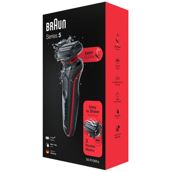 Електробритва Braun Series 5 51-R1000s BLACK / RED | Зображення 8