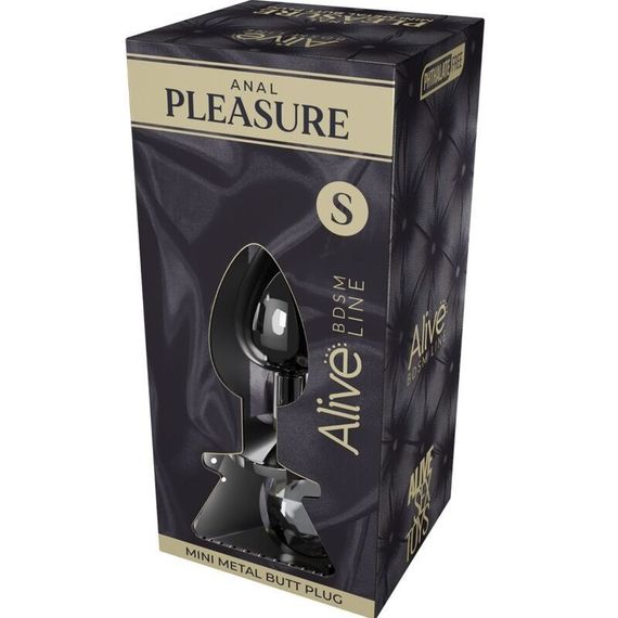Анальна пробка Alive Anal Pleasure Butt Plug з чорним каменем, розмір S Sex Aura | Зображення 1