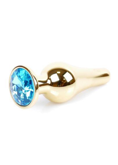 Анальна пробка - Jewellery Gold Long Plug Light Blue Sex Aura | Зображення 7