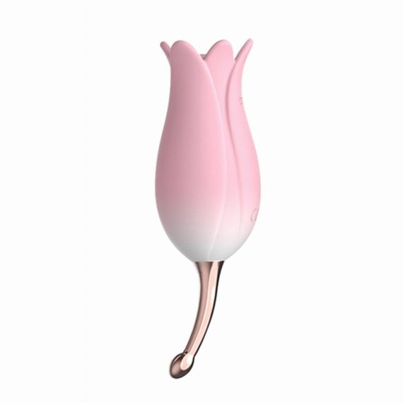 Ультразвуковой вибратор для клитора в форме тюльпаня Bloom OTOUCH, с двумя насадками, розовый sexstyle