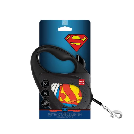 Рулетка для собак Waudog R-Leash M з малюнком "Супермен Герой", стрічка, 5 м | Зображення 1