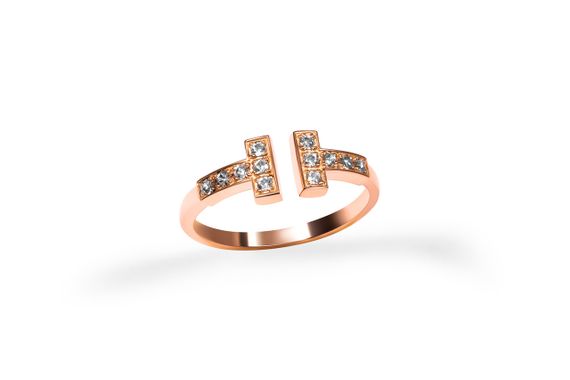 Золотое кольцо с бриллиантами 14 K-0391 | Зображення 3
