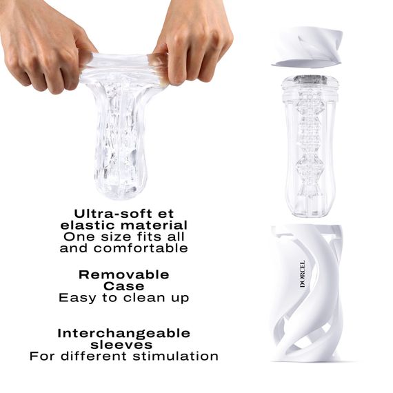 Мастурбатор Dorcel DEEP BLOW WHITE, подвійне використання | Зображення 3