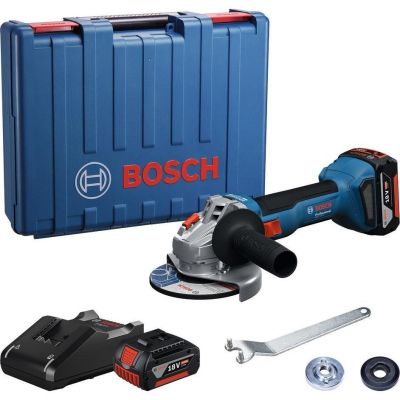 Шлифовальная машина Bosch GWS 18V-8 125мм, 18В, 2x4Ah, 0-11000об/мин, 1.7кг, кейс (0.601.9N9.020)
