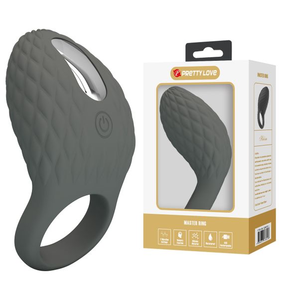 Ерекційне віброкільце PRETTY LOVE сіре, 8.6 х 4.6 см Sex Aura | Зображення 1