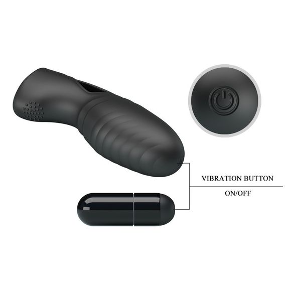 Насадка на палець - Pretty Love Alan Finger Vibrator Black Sex Aura | Зображення 9