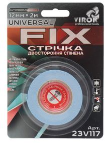 Лента 2-сторонняя вспененная VIROK Universal Fix 12мм х 2м Польша VR-23V117