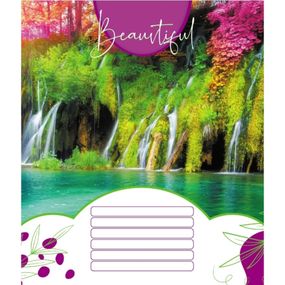 Тетрадь ученическая "Красивые водопады" 018-530100K-3 в клеточку, 18 листов