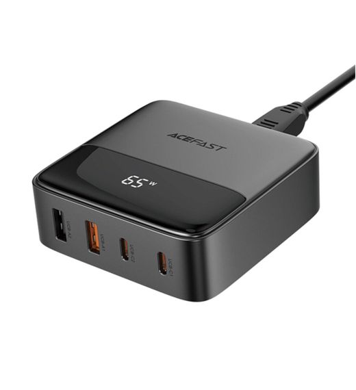 Мережевий зарядний пристрій ACEFAST Z6 PD65W GaN (2*USB-C+2*USB-A) desktop charging adapter Black