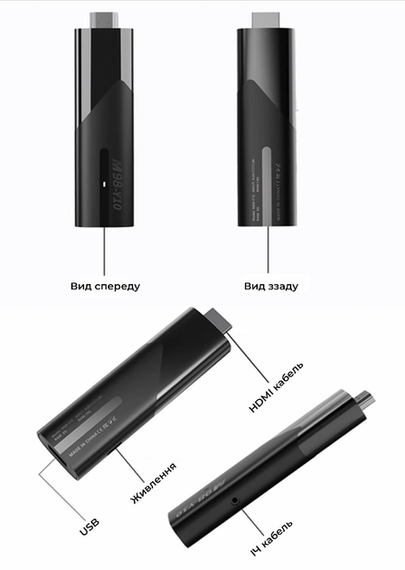 Смарт ТВ приставка LEMFO M98-Y10 2/16 Гб Smart TV Stick Android 13 (ATV) с голосовым пультом | Зображення 4