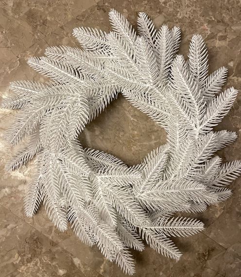 Вінок різдвяний Classic литий d-40 см білий | Зображення 2