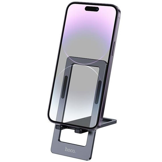 Подставка для телефона Hoco HD11 Volar metal folding Metal grey | Зображення 1
