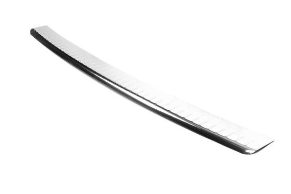 Накладка на задній бампер із загином (Omsa, нерж) Матова для Volkswagen T5 Transporter 2003-2010 рр. | Зображення 3