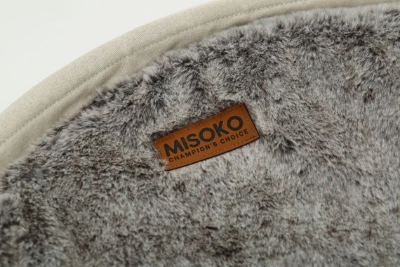 Складаний лежак для домашніх тварин MISOKO Pet bed round plush, 45x45x22 cm, dark brown coat | Зображення 1