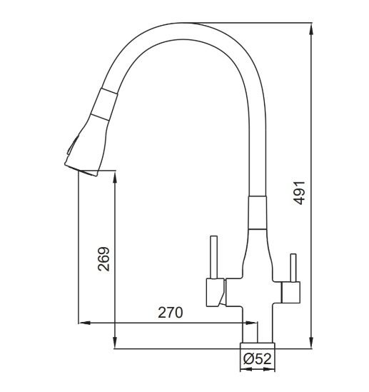 Змішувач для кухні Koer KI-72024-05 з виходом для питної води (KR5012) | Зображення 1