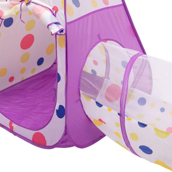 Намет дитячий 3 в 1 70×70×90 см ігровий намет з тунелем і басейном Фіолетовий HP-S-4NDV | Зображення 5