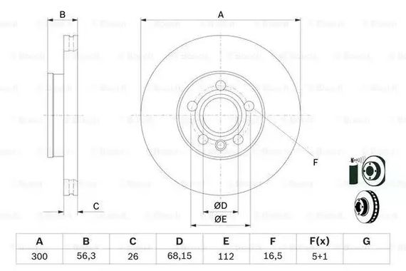 Диск гальмівний VW SHARAN, FORD GALAXY, BOSCH (0986479037) | Зображення 4