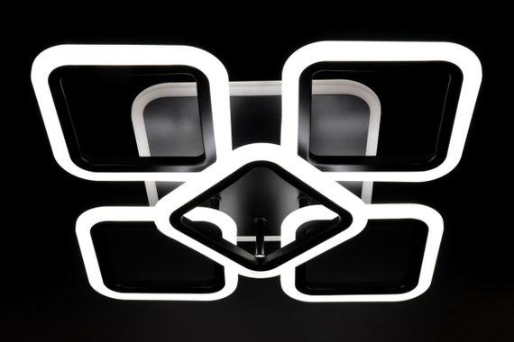 Люстра світлодіодна стельова LED світильник для квартири на стелю лед з пультом 25748 Чорний 11х41х55 см. | Зображення 1