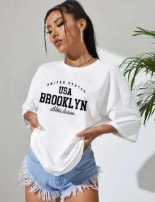 Футболка женская с принтом повседневная S Белая