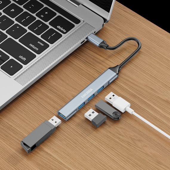 Концентратор конвертер USB Hub Kakusiga KSC-752 Type-C на 4 порти USB 3.0 / USB 2.0x3 | Зображення 4