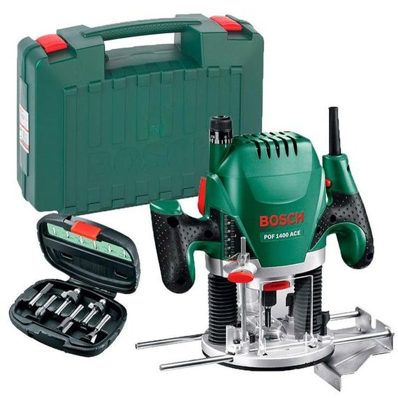 Фрезер Bosch POF 1400 + набор 6 фрез, 1400Вт, 11000-28000 об/мин, 55мм, 3кг (0.603.26C.801) | Зображення 4