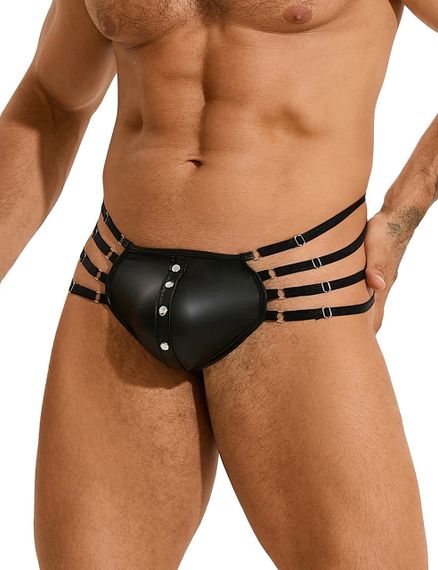 Стринги чоловічі чорні STAR Night з регулюючими гумками з боків, M Sex Aura | Зображення 3