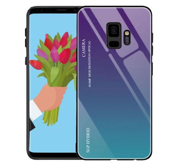 Чехол бампер Primo Gradient Glass для Samsung Galaxy S9 (SM-G960) - Purple