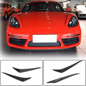 Накладки на передній бампер (Карбон) для Porsche Boxster/Cayman 982 (718) 2016- рр