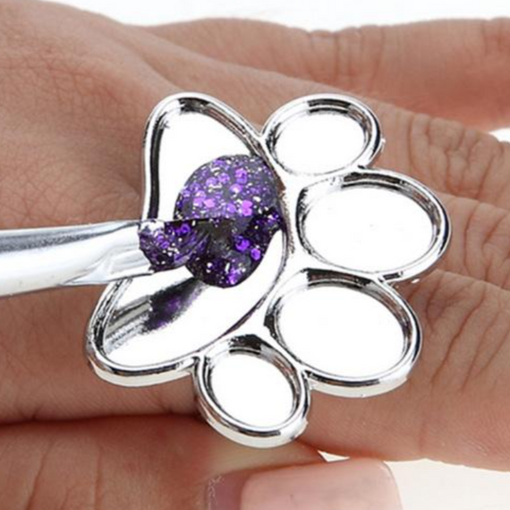 Палітра-кільце на пальчик "Лапка" (металл) | Зображення 1