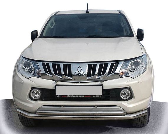 Передняя защита ST014 (нерж) для Mitsubishi L200 2015-2024 гг