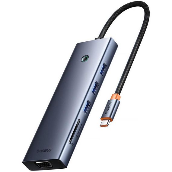 Переходник HUB Baseus UltraJoy 10-Port (Type-C to HDMI+VGA+USB3.0*3+PD+RJ45+SD/TF3+3.5mm) (80C8) Slate Grey