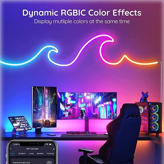 Настінна стрічка RGB LED LD05 Bluetooth EU Plug with app 12 V (5m) | Зображення 2
