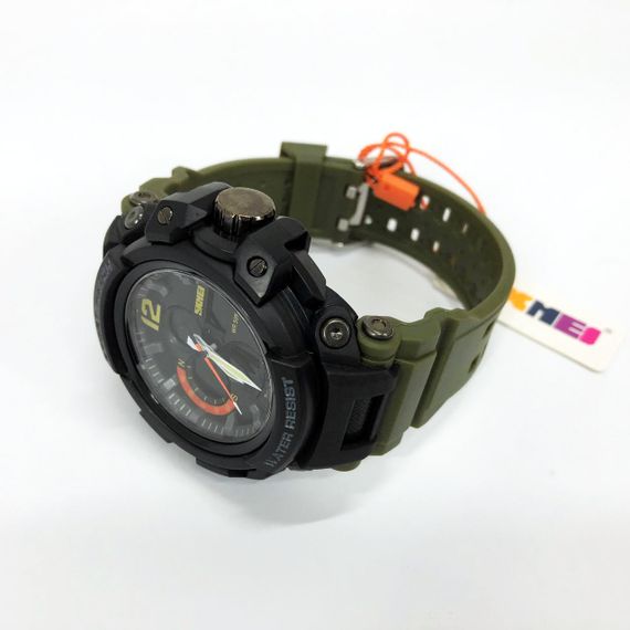 Годинник наручний чоловічий SKMEI 1343AG ARMY GREEN, годинник тактичний протиударний. Колір: зелений | Зображення 6