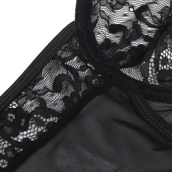 Мереживне боді Star Night з доступом і гартером, чорне, XL-XXL sexstyle | Зображення 5