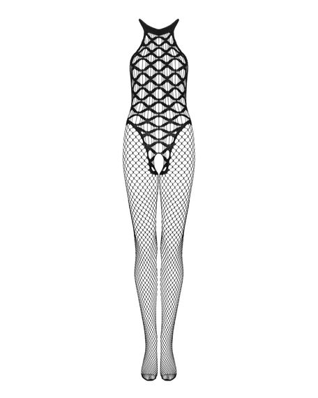 Сітчастий бодістокінг з імітацією боді Obsessive Bodystocking G332 S/M/L, black, з доступом | Зображення 4