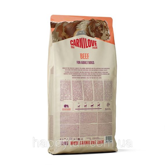 Беззерновой сухой корм Carnilove True Fresh Beef для взрослых собак всех пород свежая говядина 12 кг (арт. 173726) | Зображення 1