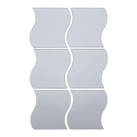 Дзеркальний декор акриловий самоклеючий 120*80мм срібло, 6шт (D) SW-00002509