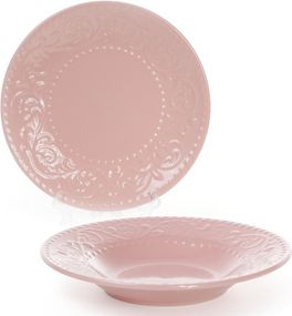 Набір 6 супових тарілок Leeds Ceramics Ø23см, кам'яна кераміка (рожеві)