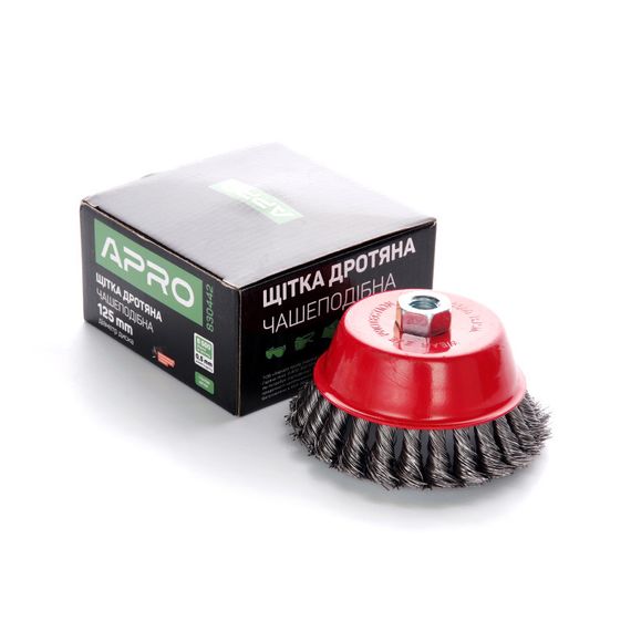 Щітка чаша сталеві витки 125 мм (УШМ) APRO 8304421 | Зображення 1