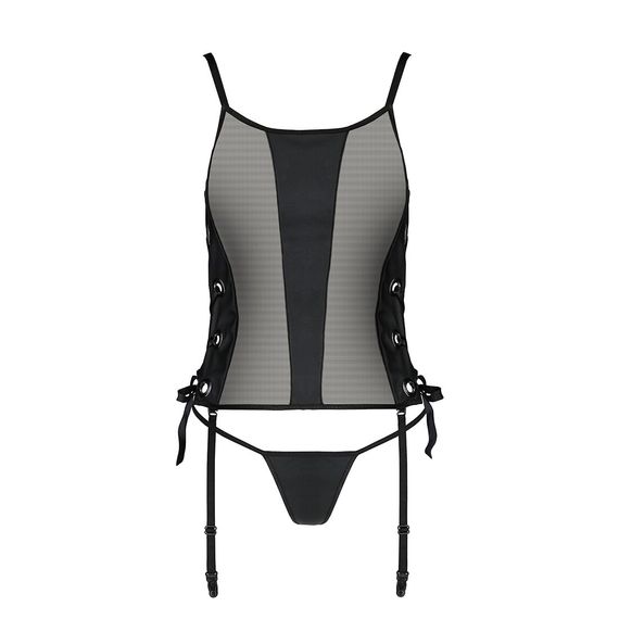 Сітчастий корсет з екошкіри Passion Passion Malwia Corset, S/M | Зображення 4