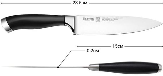 Ніж кухарський Fissman Elegance 15см з нержавіючої сталі | Зображення 1