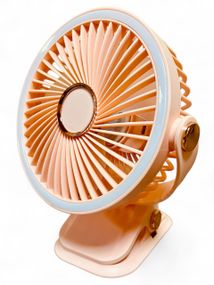 Вентилятор F2-150 аккумуляторный с LED подсветкой и прищепкой - Pink