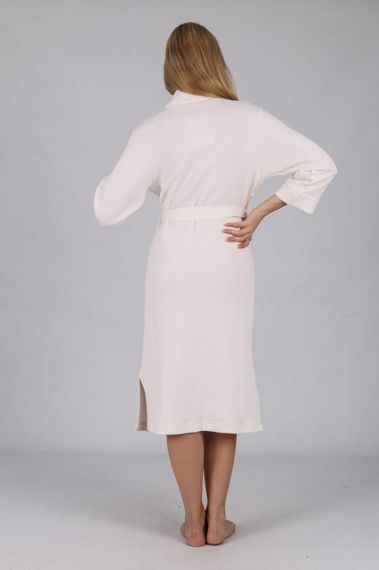 Женский муслиновый халат Nusa 0533 кремовый, 3XL | Зображення 2