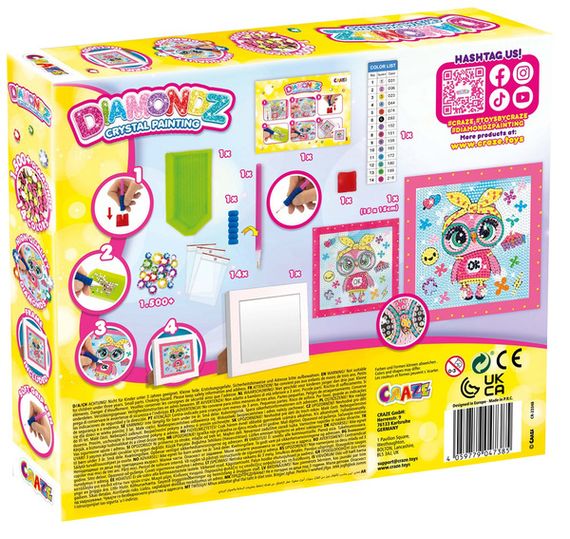 Набір для створення картини в рамці Craze Diamondz Сова зі стразами | Зображення 1