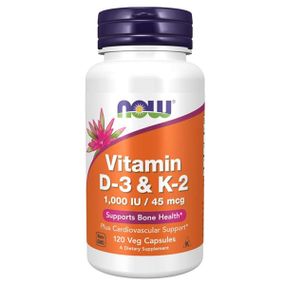 Комплекс Вітамін D3+K2 NOW Foods Vitamin D-3 & K-2 120 Veg Caps