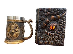 Подарунковий набір Кухоль 3D Скандинавські Боги та Блокнот 3D «Жар Серця Дракона»